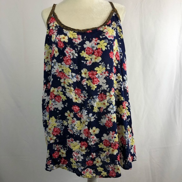torrid Tops - TORRID Plus Size 1 Floral Tank Top Spaghetti Strap